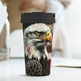 thumbnail image 6 of Rateoe Retro American Eagle A Pattern Travel Coffee Mug Tumbler with Flip Lid | Reusable Insulated Stainless Steel Cold Brew Iced Coffee Cup Thermos, 6 of 8