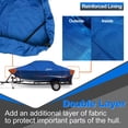 thumbnail image 3 of Kayme 600D Heavy Duty Boat Cover, Waterproof and Tear Resistant Boat Canvas, Tarps with Windproof Straps. Fit for V-Hull, Tri-Hull, Bass Boat, Fish & Ski Boat, Length 16'-18.5', Width up to 94"., 3 of 6