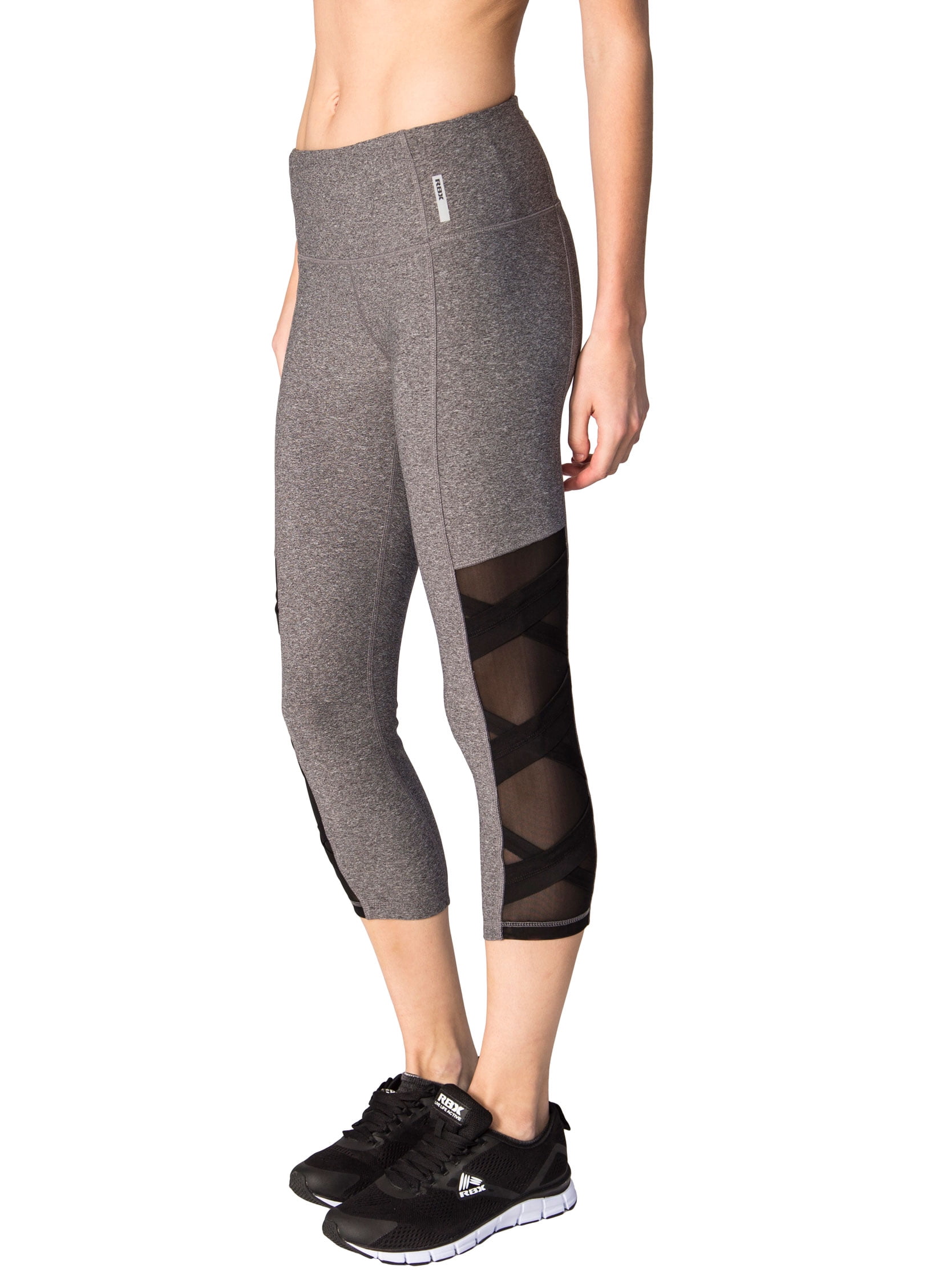 RBX Active Womens Fashion Capri Legging with Mesh Inserts