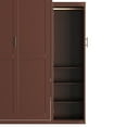 thumbnail image 7 of Kumix Queen Size Murphy Bed, Wooden Queen Wall Bed with 2 Wardrobe and Storage Shelf, Multifunctional Foldable Platform Bedframe for Guest-Room, Bedroom, Walnut, 7 of 7