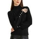 thumbnail image 1 of Suéter de punto de manga larga de cuello alto de mujer INSPIRE CHIC, negro, ajustado, 1 of 6