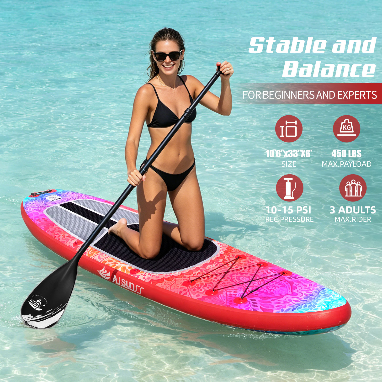 AISUNSS 10.6 Ft Inflatable Stand Up Paddle Board photo 6