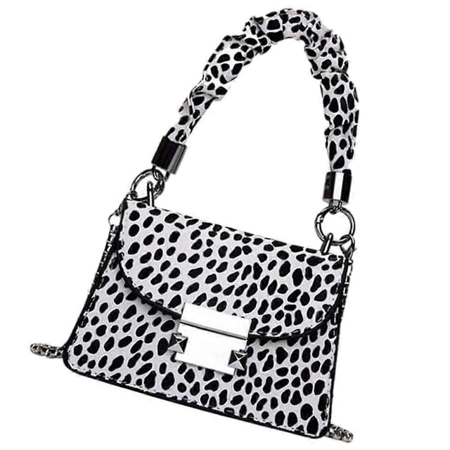 Leopard Crossbody Purse Handbag Women Girls Casual Outfits Pu Black Hand-Held Crossbody 1Pcs