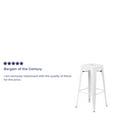 thumbnail image 5 of Flash Furniture Lily 4 Pack Commercial Grade 30" High Backless White Metal Indoor-Outdoor Barstool with Square Seat, 5 of 13