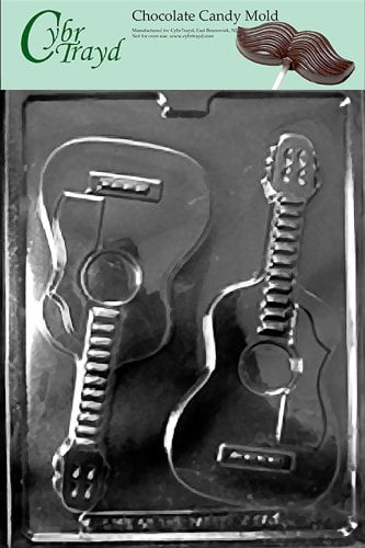 Cybrtrayd Life of the Party J097 Guitar Music Chocolate Candy Mold in Sealed Protective Poly Bag Imprinted with Copyrighted Cybrtrayd Molding Instructions