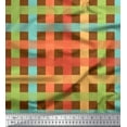 thumbnail image 1 of Soimoi Brown Modal Satin Fabric Check Check Print Fabric by the Yard 42 Inch Wide, 1 of 4