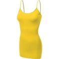 thumbnail image 2 of RT1002 Ladies Adjustable Spaghetti Strap Basic Long Cami Tank Top Yellow S, 2 of 5