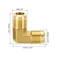 thumbnail image 2 of Uxcell 1/2" x 1/2" Brass Pipe Fitting Flare 90 Degree Elbow Tube Fitting Pipe Adapter Connector with Nut, 2 of 5