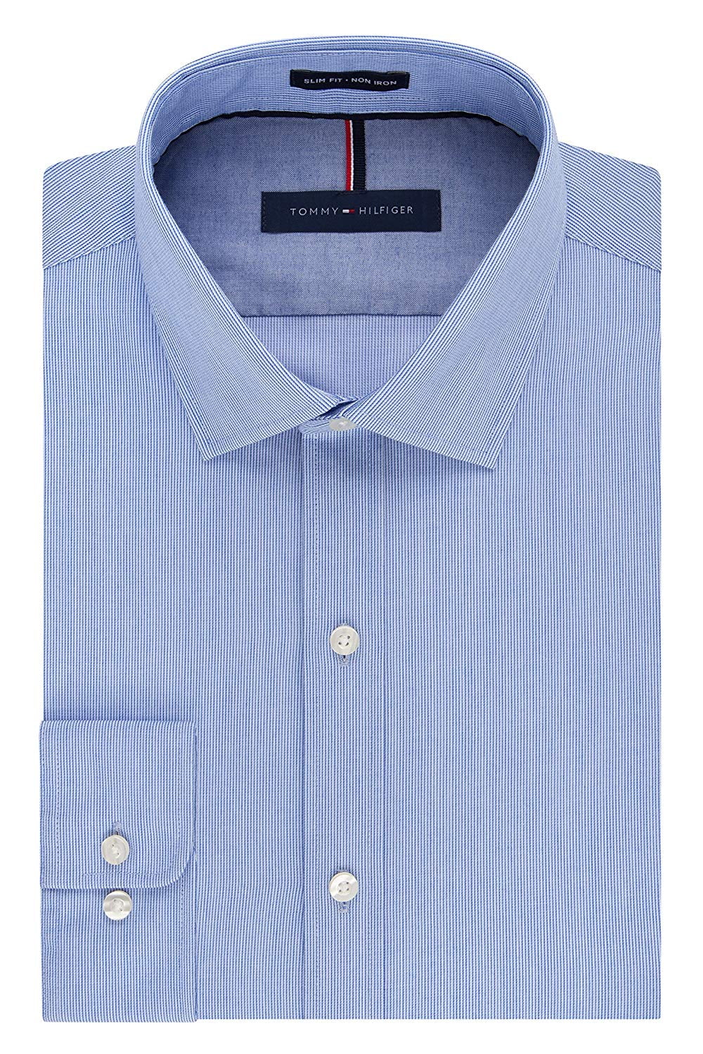 Tommy Hilfiger Dress Shirts Tommy Hilfiger Mens Slim Fit Stripe Mist