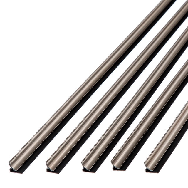FASÄDE 47 in. Decorative Vinyl Inside Corner Trim in Brushed Nickel (5 Pack)