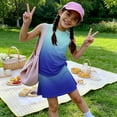 thumbnail image 2 of Summer Outfits for Children Girls 10-12 Cute Two Piece Outfits Activewear Athletic Tank Top and Y2K Skirts Clothing Sets Dark Blue 2-3 Years, 2 of 6