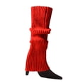 thumbnail image 1 of ITFABS Women Leg Warmers, Solid Color/Rainbow Stretch Knitted High Socks, 1 of 9