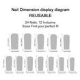 thumbnail image 3 of ONLYEOR European Long Water Pipe Press On Nails, Gradient French with 3D Flower & Steel Ball Decor, Elegant Fake Nails, 3 of 5