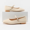 thumbnail image 3 of PENNYSUE Women's Low Heel Square Toe Closed Toe Dress Sandals Single Strap Buckle Flat Shoes for Summer Party Wedding, 3 of 5