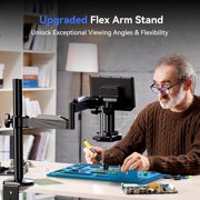 TOMLOV Autofocus 4K Digital Microscope, 8 TM4K-AF Flex Arm HDMI 2000X Soldering Microscopes for Adults, Coin Microscope with Ring Light, 52MP LCD Microscopes with Screen