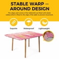 thumbnail image 4 of Pink Christmas Tree Table Cloths for 4 Foot Rectangle Tables, Pink Xmas Tree Snowflake Luxury Patio Waterproof Elastic Fitted Tablecloths, Washable Rectangular Table Cover for Camping, 4 of 8