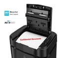 thumbnail image 2 of Trituradora de Papel y Tarjetas de Crédito Aurora de Alta Seguridad con Alimentación Automática para 120 Hojas, Corte Micro, Canasta Extraíble de 5 Galones / 60 Minutos / Nivel de Seguridad P-5, 2 of 7