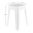 thumbnail image 3 of Easymanie 6-Pack Square Plastic Stool for Sitting, White Plastic Stackable Stool Chairs, 3 of 7