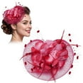 thumbnail image 3 of Fascinators Hat For Women Tea Headpiece Mesh Feathers Hair Clip For Bridal Wedding, 3 of 7