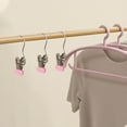 thumbnail image 3 of Stainless Steel Hanging Clips with Hooks, 12-pack Space Saving Rotating Clips for Pants, Hats & Towels, Non-slip Grip & 360° Swivel for Organized Closets, Dorms, Laundry Rooms & Travel Use, 3 of 5