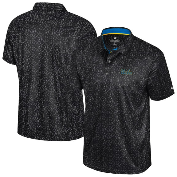 Men's Colosseum Navy UCLA Bruins Football Print Polo