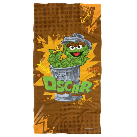 Sesame Street Beach Towel, 30"x60", Oscar Beach Towel