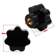 M6 Star Knobs, Female Thread Knurled Knob, Black Plastic Handle Tightening Knobs for Mechanical Equipment