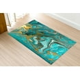 thumbnail image 5 of Easy To Clean Rug, Custom Rug, Wedding Rug, Gift Rug, Blue And Gold Marble Rugs, Gold Marble Rug, Alcohol Ink Rug, Pet Friendly Rug, 1.7'x2.3' - 50x70 cm, 5 of 7