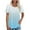 Light Blue Blouses, variant on Womens Puff Sleeve Hollow Out Tops Casual Dressy Shirts Crewneck Soft Ladies Blouses Boho Gradient Print T Shirts Top S-3XL