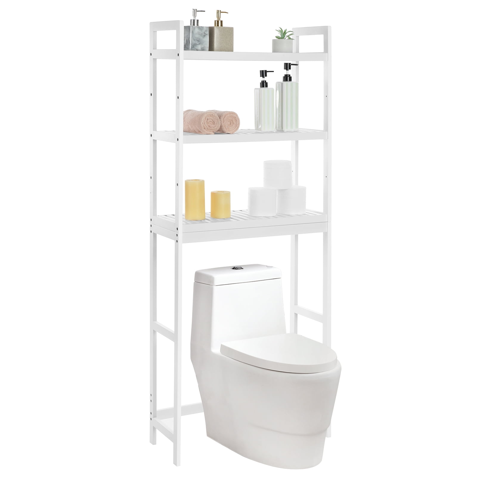 Buy SONGMICS OverTheToilet Storage, 3Tier Bamboo Bathroom Organizer