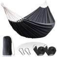thumbnail image 1 of Hamaca para acampar al aire libre, hamaca de lona portátil para exteriores, capacidad de 200 kg, ligera con bolsa de transporte para playa y senderismo en la playa LingWen 8390606467591, 1 of 1