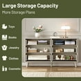 thumbnail image 5 of Aufeile 3 Piece Dresser and Nightstand Set for Bedroom, Boho 6 Drawer Dresser & 2 Nightstands with USB Charging, Fluted Wood Storage Cabine, Modern Bedroom Furniture Set, White Oak, 5 of 12