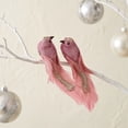 thumbnail image 5 of PONPRNGY 2Pcs Glitter Birds Pink Artificial Foam Feather Birds Clip on Christmas Tree Ornaments Wedding Home Wreath Decoration, 5 of 5