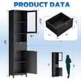 thumbnail image 3 of SOLAURA Tall Bathroom Storage Cabinet, Narrow Wooden Floor Cabinet with Magnetic Door, Drawer & Adjustable Shelves, Freestanding Unit for Bathroom, Laundry Room, Entryway or Small Spaces, Black, 3 of 9