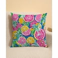 thumbnail image 4 of Summer Pillow Covers 18x18 Inch - Vibrant Citrus and Tropical Flowers Pattern, Colorful Decorative Cushion Cases for Bright Home Decor, Suitable for Living Room and Outdoor Spaces, 4 of 6