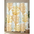 thumbnail image 4 of Fsddascl Orange Gray Coral Coastal Shower Curtain Set - 66" x 72" Washable Bathtub Curtain with 12 Hooks, Summer Beach Seaside Nautical Waterproof Fabric Stall Shower Curtains for Bathroom/Bathtub, 4 of 6