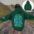 thumbnail image 5 of Goindgs Oversized Sweatshirt for Women Loose Beach Letter Duplex Printed Long Sleeved Pullover Hoodie with Pockets Pullover Sweatshirts Fall Outfits Green-L, 5 of 7