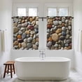 thumbnail image 4 of Colorful Stones Kitchen Curtain for Berdoom Living Room Cafe 45 Inch Length, Farmhouse Stones Modern Art Tiers Curtains Light Filtering Drapes Rod Pocket Window Treatment 2 Panels 52"Wx45"L, 4 of 8