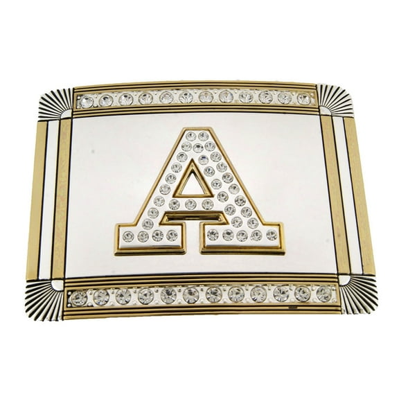 Big Initial A Letter Alphabet Belt Buckle Western Cowboy Rodeo Gold Silver Shiny