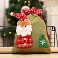 thumbnail image 2 of JeashCHAT Christmas Gift Bag Present Drawstring Bag Xmas 3D Design Fabric Gift Bag Candy Bag Party Favors Bag Christmas Gift Wrap Bag Christmas Stocking (Santa Claus), 2 of 2