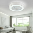 thumbnail image 6 of Denest 22in Acrylic Metal Modern LED Flush Mount Ceiling Fan, 6 of 12