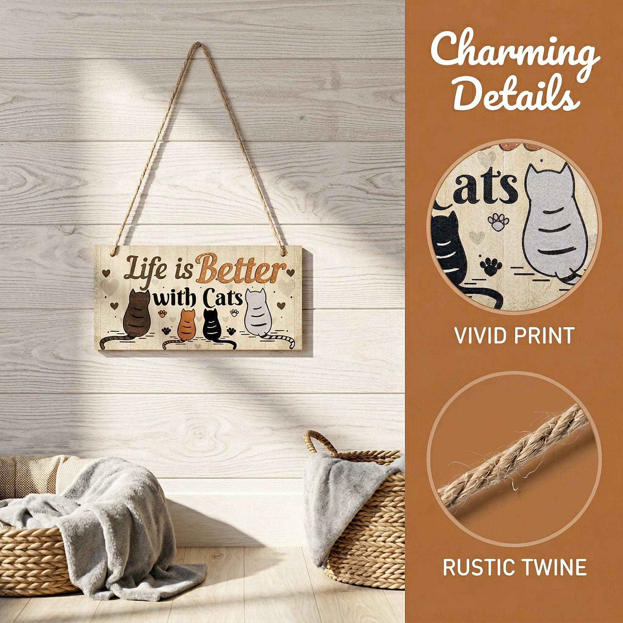 Unique Bargains Pet Sign Home Decor Decorative Wall Plaque Style B 3.9in