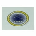 thumbnail image 1 of Zodiac Aries Cutting Board, Astrology Sign in a Circle with the Horoscope Constellation, Decorative Tempered Glass Cutting and Serving Board, Small Size, Navy Blue Orange, by Ambesonne, 1 of 1