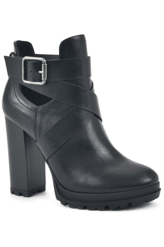 Womens Huntley Faux Leather Casual Ankle Boots