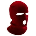 thumbnail image 2 of Thermal Face  Wind-proof 3 Hole Winter Knitted Cycle  Neck Warmer Motorcycle Under Helmet Lining  Caps Ultimate Thermal Retention Hat Full Face Cover Ski, 2 of 7