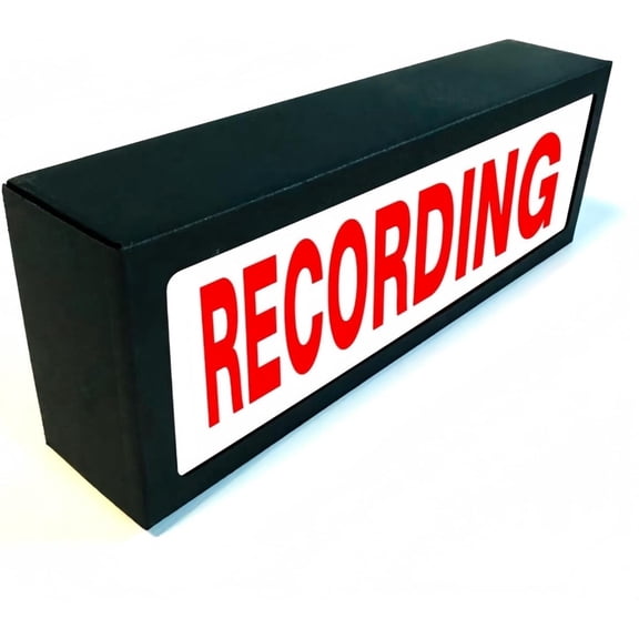 Recording RGB LED Neon Lightbox with Remote & APP Control Studio Warning Sign Illuminated Lights Music Sync Timer Setting Signs for Cinema Libraries Cafes Home Company Wall Desk Decor USB Powered