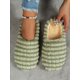 thumbnail image 1 of Women's Fashionable Striped Pattern Plush Winter Thermal Indoor Slippers, 1 of 4