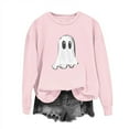 thumbnail image 2 of Antqov Sweatshirt for Women, Crewneck Pullover Cute Ghost Printed Fashion Oversized Tops, Party Comfortable Funny Casual Sweatshirts, 2 of 5