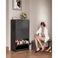 thumbnail image 2 of Shoe Storage Cabinet, Wood Shoe Organizer for Entryway with 3 Flip Drawers, Freestanding Shoe Rack with Adjustable Shelf, Narrow Shoe Dresser for Front Door Entrance Blake, 2 of 10
