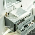 thumbnail image 4 of Totti Wave 30" Gray Modern Bathroom Vanity w/ Super White Man-Made Stone Top & Sink, 4 of 7